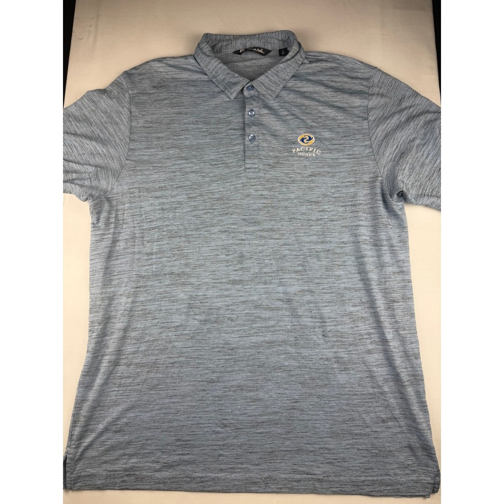 Travis Mathew Polo XL Blue Pacific Dunes Space Dye Heathered Golf Shirt